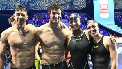 Nuoto: Mondiali 25m, Italia d'oro nella 4x50 sl mista