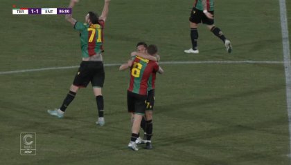 La Ternana in 10 riacciuffa l'Entella: 1-1 al "Liberati"