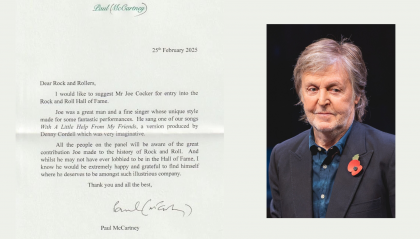 Paul McCartney chiede di inserire Joe Cocker nella Rock Hall of Fame