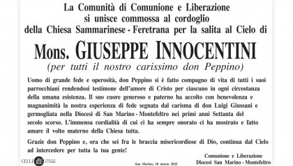 Don Peppino: il cordoglio di Comunione e Liberazione Diocesi San Marino - Montefeltro