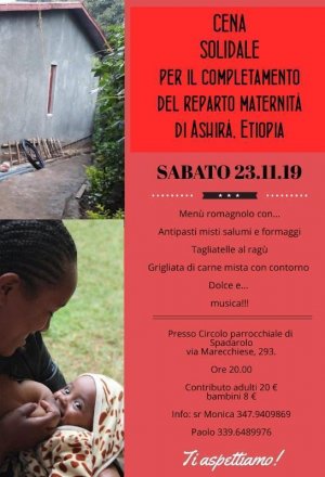 Cena solidale per il completamento del reparto maternità di Ashirà, Etiopia
