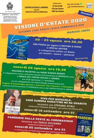 VISIONE D’ESTATE incontri interessanti, in agosto e settembre al parco Laiala di Serravalle (RSM)