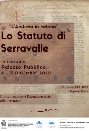 Inaugurazione mostra "L'Archivio in vetrina: Lo Statuto di Serravalle"