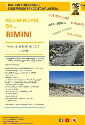 "Ricominciare da..Rimini" incontro on line dell'Istituto Alberghiero "Malatesta”