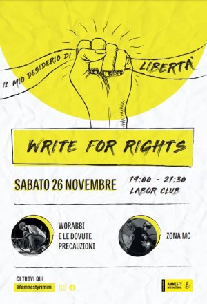“Il mio desiderio di libertà: write 4 rights”  di  Amnesty International Rimini