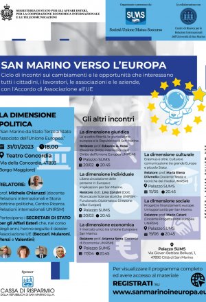 “San Marino verso l’Europa”: parte il ciclo di appuntamenti al Teatro Concordia