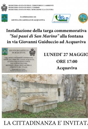 Acquaviva: installazione della targa commemorativa "Sui passi di San Marino"