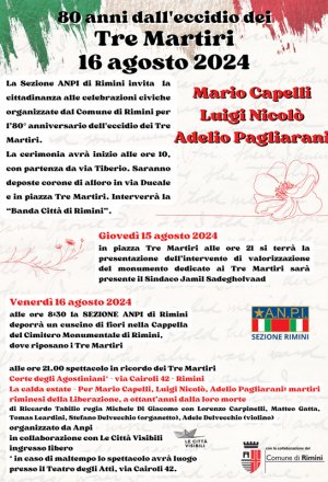 80 anni fa l’eccidio dei Tre Martiri riminesi Mario Capelli, Luigi Nicolò, Adelio Pagliarani