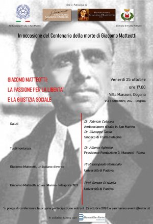 'Giacomo Matteotti: la passione per la libertà e la giustizia sociale' a Dogana