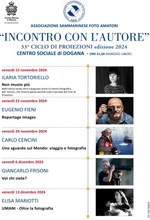 Centro Sociale Dogana: 33° ciclo di proiezioni "Incontro con L'autore" Asfa