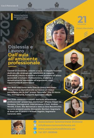 Dislessia e Lavoro - Doppio incontro a Domagnano