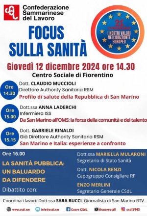 Focus sulla sanità sammarinese: conferenza pubblica al Centro Sociale di Fiorentino