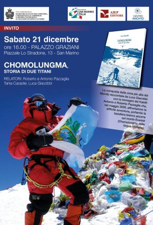 San Marino: la presentazione di "Chomolungma, storia di due titani" sull'impresa dei fratelli Pazzaglia